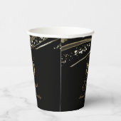 Gobelets En Papier Elegant Black Gold Agate 80th Birthday Party (Droite)