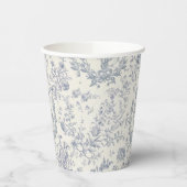 Gobelets En Papier Elégant Bleu Beige Equestre Toile (Gauche)