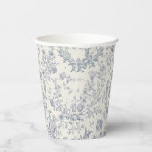 Gobelets En Papier Elégant Bleu Beige Equestre Toile (Droite)