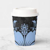 Gobelets En Papier Elégant bleu damassé Noël coutume élégant (Gauche)