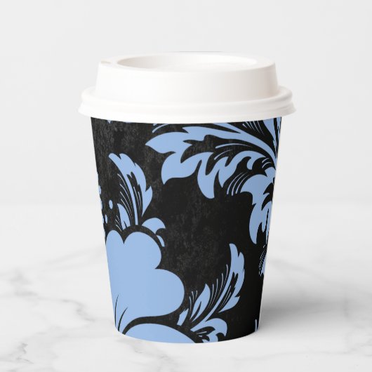 Gobelets En Papier Elégant bleu damassé Noël coutume élégant (Verso)