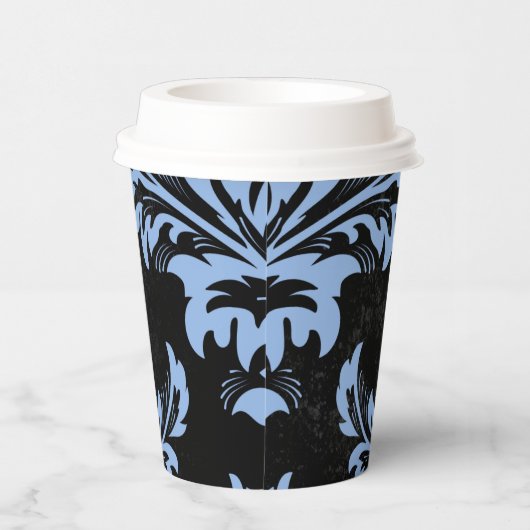 Gobelets En Papier Elégant bleu damassé Noël coutume élégant (Droite)