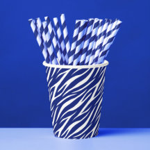 Elégant bleu marine & blanc Graphic tendance Zebra
