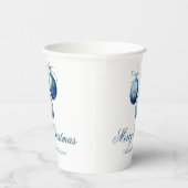 Gobelets En Papier Elégant Bleu Ornements de Noël Société Fête (Droite)