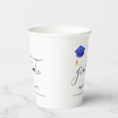 Gobelets En Papier Élégant Bleu Script (Droite)