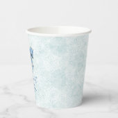 Gobelets En Papier Elegant Blue Bow Engagement Party Invitation (Gauche)