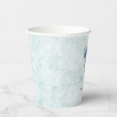 Gobelets En Papier Elegant Blue Bow Engagement Party Invitation (Droite)