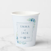 Gobelets En Papier Elegant blue floral wedding (Recto)