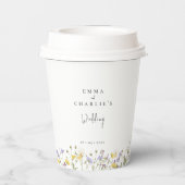 Gobelets En Papier Elegant Boho Fleur sauvage Mariage (Verso)