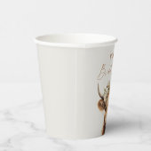Gobelets En Papier Élégant Boho Highland Cow Shower de Mariée (Droite)