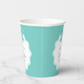 Gobelets En Papier Elegant Bride & Co. Nœud Mariage Bleu Canard (Droite)