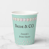 Gobelets En Papier Elegant Bride & Co sarcelle Pearl Bridal Shower (Verso)
