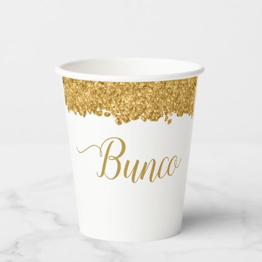 Gobelets En Papier Elégant Bunco Gold Girly (Recto)
