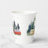 Gobelets En Papier Élégant Camping Aquarelle Pine Mariage (Gauche)