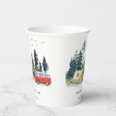 Gobelets En Papier Élégant Camping Aquarelle Pine Mariage (Droite)