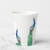 Gobelets En Papier Elégant Classy Ornate Aquarelle Peacock Mariage (Gauche)