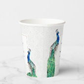 Gobelets En Papier Elégant Classy Ornate Aquarelle Peacock Mariage (Droite)