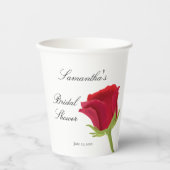 Gobelets En Papier Élégant Classy Rose Rouge Fête de Mariage  (Recto)