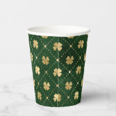 Gobelets En Papier Élégant Clover Vert Or (Droite)