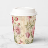 Gobelets En Papier Élégant collage floral Vintage (Gauche)