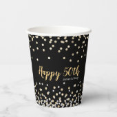 Gobelets En Papier Elégant Collage Photo Silver Gold 50e Anniversaire (Verso)