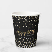 Gobelets En Papier Elégant Collage Photo Silver Gold 50e Anniversaire (Recto)