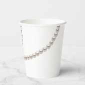 Gobelets En Papier Élégant Collier de Perles Mariage Cérémonie (Verso)