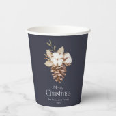 Gobelets En Papier Élégant coton rustique et pinecone Noël (Verso)