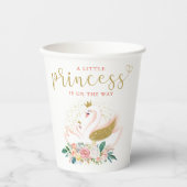 Gobelets En Papier Elégant cygne or princesse rose Baby shower floral (Recto)