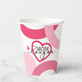 Gobelets En Papier Elegant design texte Maman I Love You With Heart (Verso)