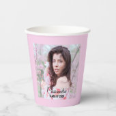 Gobelets En Papier Élégant Diplômé Photo personnalisée (Recto)