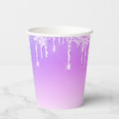 Gobelets En Papier élégant doux 16 parties scintillant à goutte d'arg (Verso)