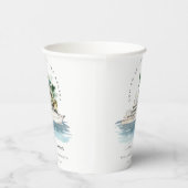 Gobelets En Papier Elégant Dusky Cruise Ship Palm Mariage marin (Droite)