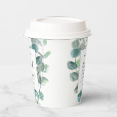 Gobelets En Papier Elégant Eucalyptus vert Nom de la Fête des mariées (Gauche)