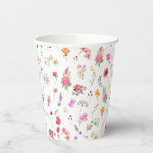 Gobelets En Papier Elégant Fleur sauvage Meadow Printemps Jardin Mari (Gauche)