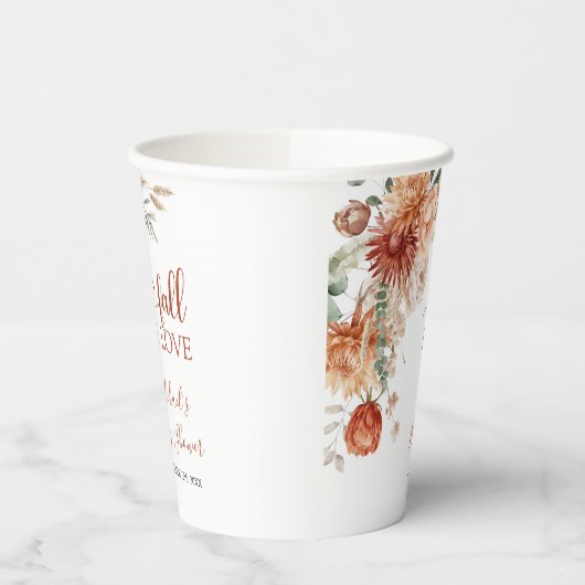 Gobelets En Papier Élégant Fleur sauvage rustique tomber dans le Baby (Gauche)