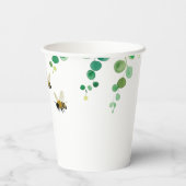 Gobelets En Papier Elégant floral abeille aime mariage naturel (Verso)