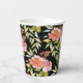 Gobelets En Papier Élégant floral aquarelle pour enterrement de vie d (Verso)