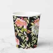 Gobelets En Papier Élégant floral aquarelle pour enterrement de vie d (Droite)