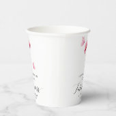 Gobelets En Papier Élégant floral aquarelle rose (Droite)