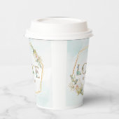 Gobelets En Papier Elégant Floral Love Verdure Or (Gauche)