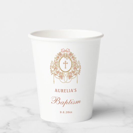 Gobelets En Papier Elegant Frame Holy Cross Baptism (Recto)