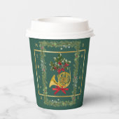 Gobelets En Papier Elegant French Horn Christmas Dark Green (Verso)