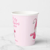 Gobelets En Papier Élégant Gnome Rose Joyeux Noël (Droite)