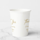 Gobelets En Papier Elegant Gold Custom script merci Mariage (Droite)