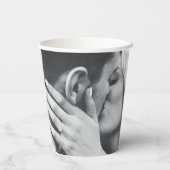 Gobelets En Papier Élégant Gold Floral Mariée et Mariage photo de cha (Verso)