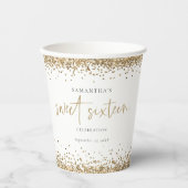 Gobelets En Papier Elegant Gold Parties scintillant Nom Date Sweet si (Recto)