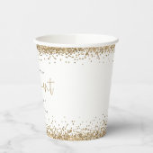 Gobelets En Papier Elegant Gold Parties scintillant Noms Date Engagem (Gauche)