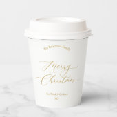 Gobelets En Papier Elegant Gold Script “Merry Christmas” (Recto)