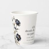 Gobelets En Papier Elégant gothique noir Rose noir Mariage (Recto)